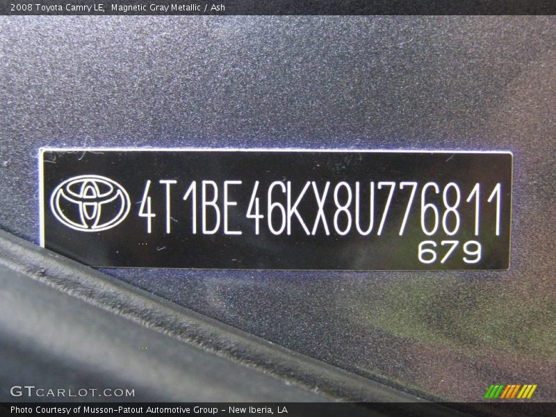 Magnetic Gray Metallic / Ash 2008 Toyota Camry LE