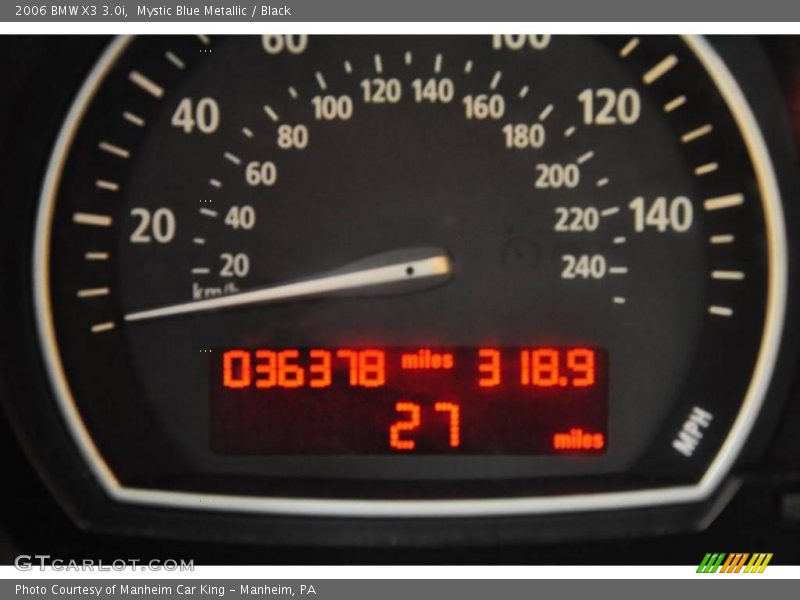 Mystic Blue Metallic / Black 2006 BMW X3 3.0i