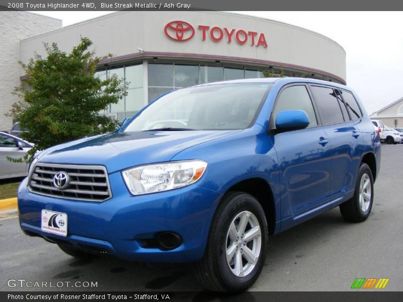 Blue Streak Metallic / Ash Gray 2008 Toyota Highlander 4WD