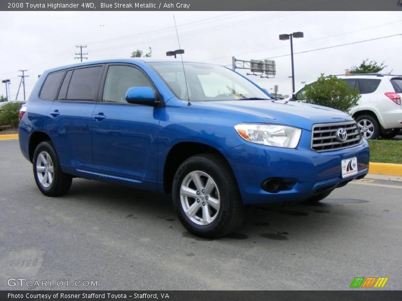 Blue Streak Metallic / Ash Gray 2008 Toyota Highlander 4WD