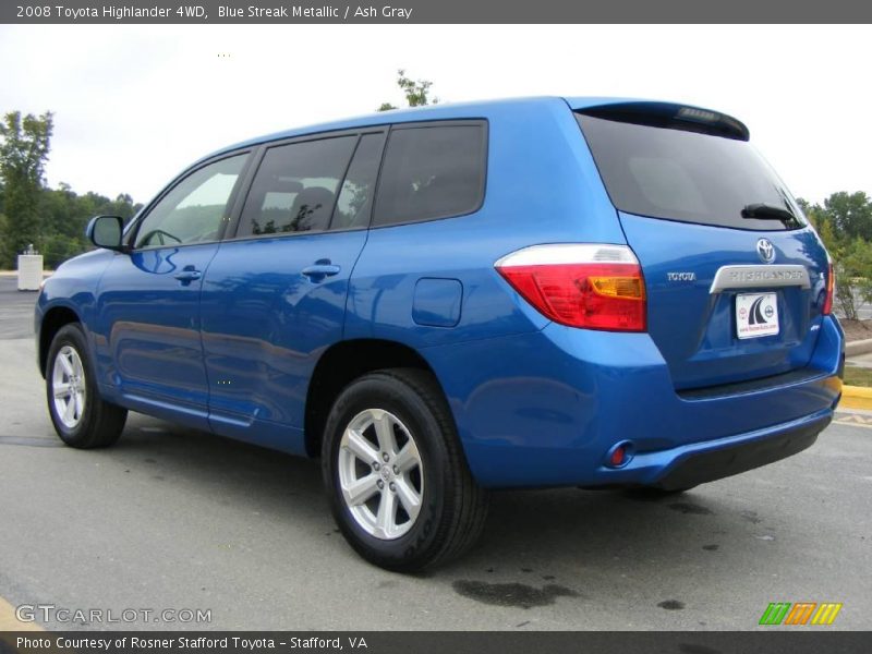 Blue Streak Metallic / Ash Gray 2008 Toyota Highlander 4WD