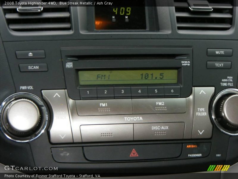 Blue Streak Metallic / Ash Gray 2008 Toyota Highlander 4WD