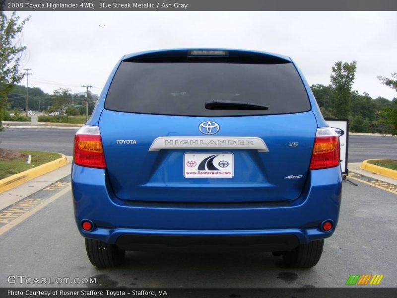 Blue Streak Metallic / Ash Gray 2008 Toyota Highlander 4WD