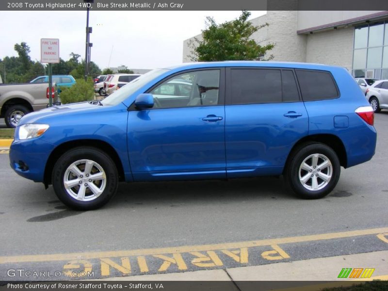 Blue Streak Metallic / Ash Gray 2008 Toyota Highlander 4WD