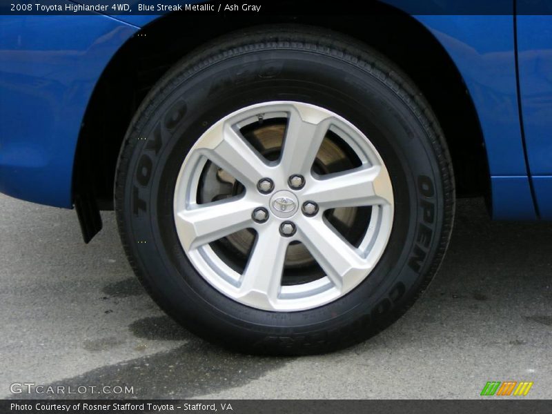 Blue Streak Metallic / Ash Gray 2008 Toyota Highlander 4WD