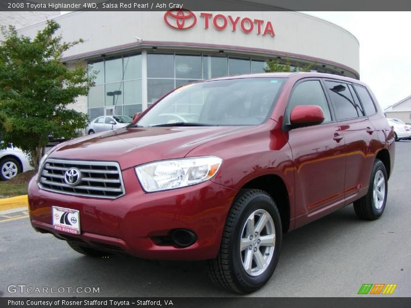 Salsa Red Pearl / Ash Gray 2008 Toyota Highlander 4WD