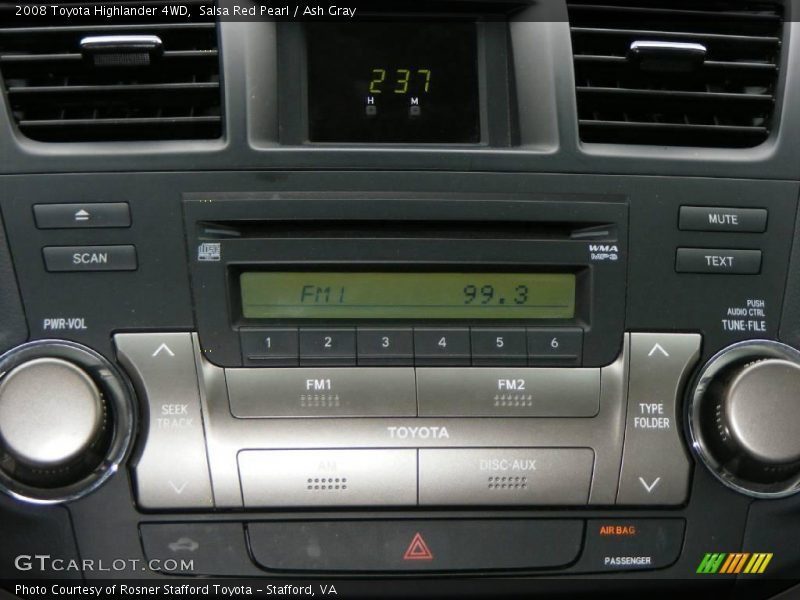 Salsa Red Pearl / Ash Gray 2008 Toyota Highlander 4WD