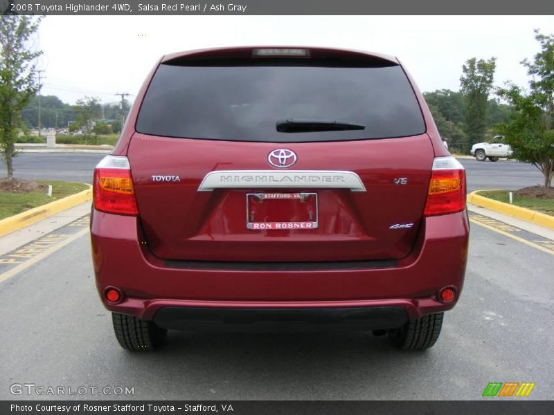 Salsa Red Pearl / Ash Gray 2008 Toyota Highlander 4WD