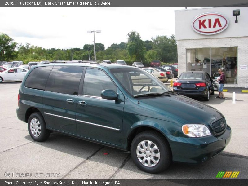 Dark Green Emerald Metallic / Beige 2005 Kia Sedona LX