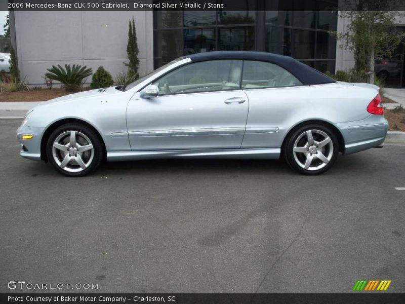 Diamond Silver Metallic / Stone 2006 Mercedes-Benz CLK 500 Cabriolet