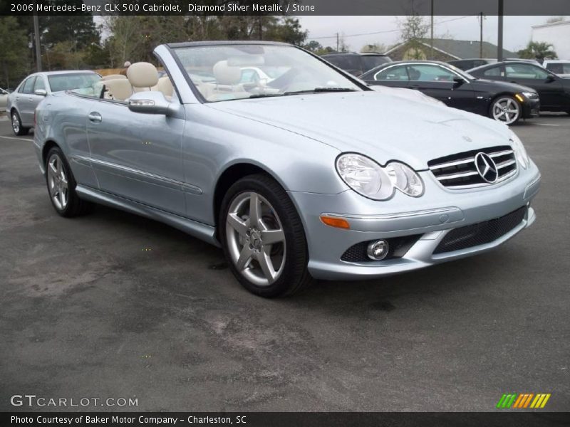 Diamond Silver Metallic / Stone 2006 Mercedes-Benz CLK 500 Cabriolet