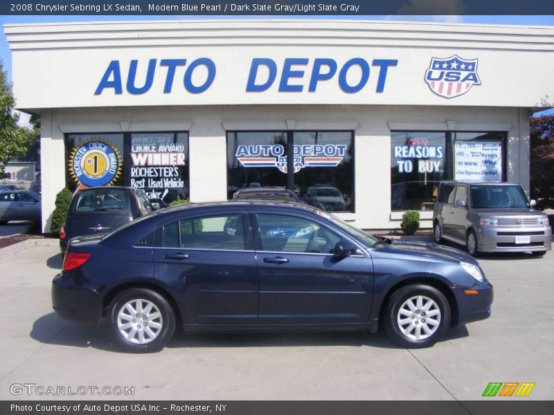 Modern Blue Pearl / Dark Slate Gray/Light Slate Gray 2008 Chrysler Sebring LX Sedan