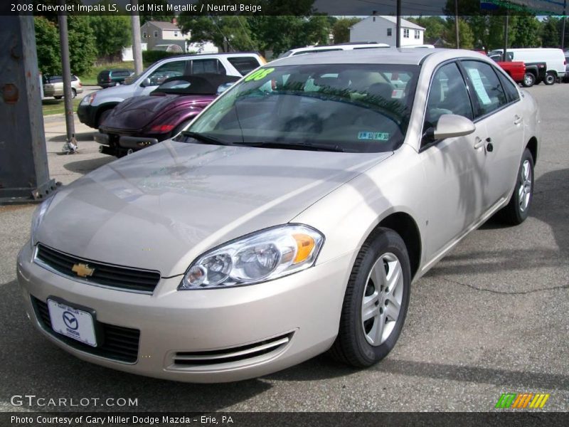 Gold Mist Metallic / Neutral Beige 2008 Chevrolet Impala LS