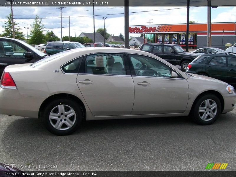 Gold Mist Metallic / Neutral Beige 2008 Chevrolet Impala LS