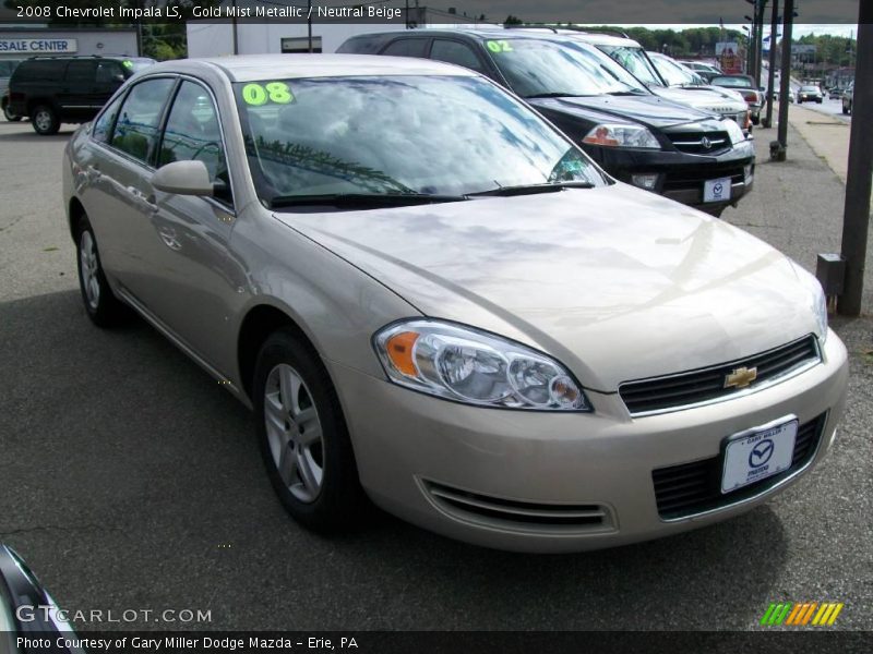 Gold Mist Metallic / Neutral Beige 2008 Chevrolet Impala LS