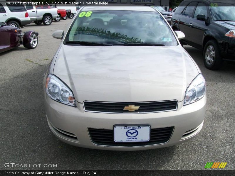 Gold Mist Metallic / Neutral Beige 2008 Chevrolet Impala LS