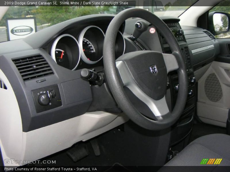 Stone White / Dark Slate Gray/Light Shale 2009 Dodge Grand Caravan SE