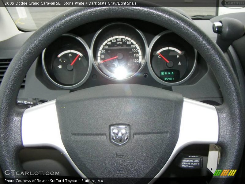 Stone White / Dark Slate Gray/Light Shale 2009 Dodge Grand Caravan SE
