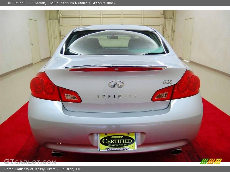 Liquid Platinum Metallic / Graphite Black 2007 Infiniti G 35 Sedan