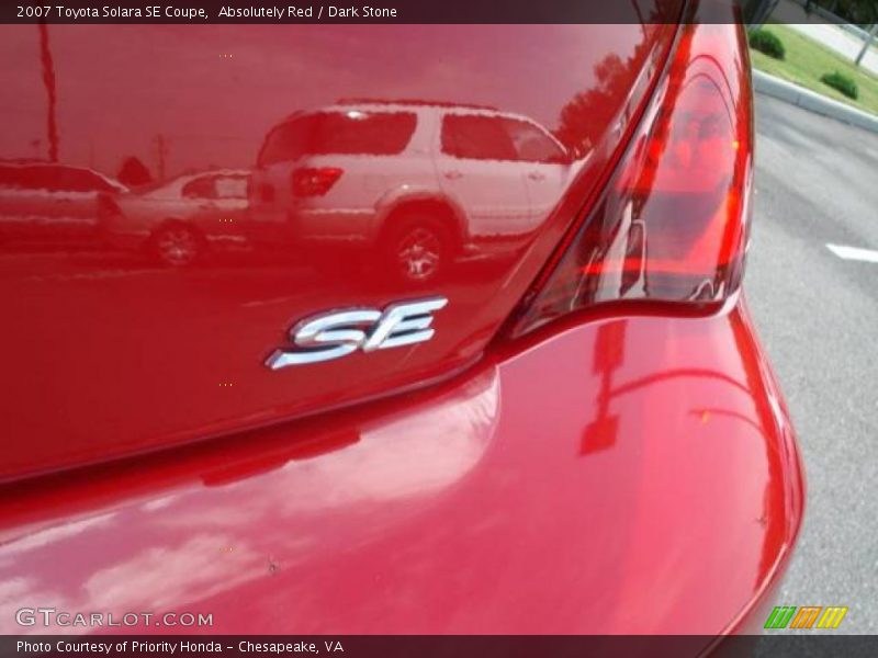 Absolutely Red / Dark Stone 2007 Toyota Solara SE Coupe
