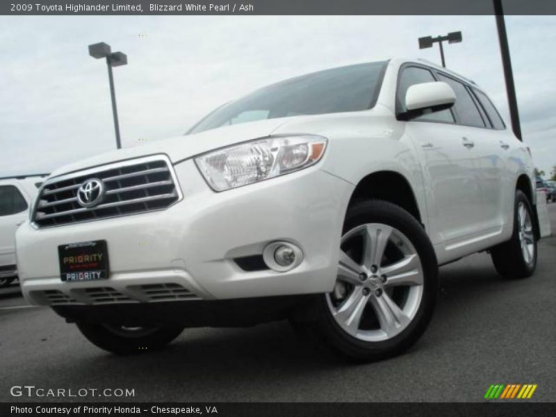Blizzard White Pearl / Ash 2009 Toyota Highlander Limited