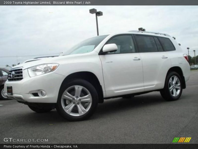 Blizzard White Pearl / Ash 2009 Toyota Highlander Limited