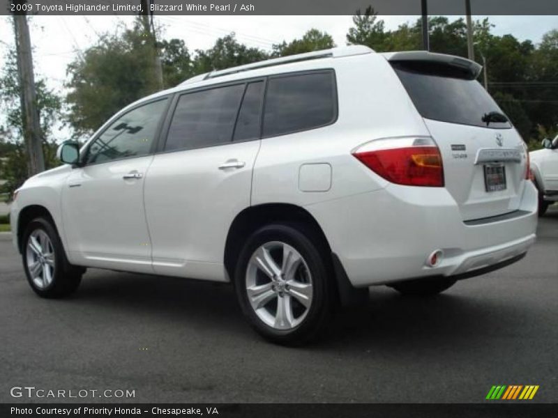 Blizzard White Pearl / Ash 2009 Toyota Highlander Limited