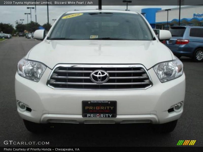Blizzard White Pearl / Ash 2009 Toyota Highlander Limited