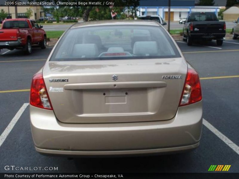 Champagne Beige Metallic / Grey 2006 Suzuki Forenza Sedan