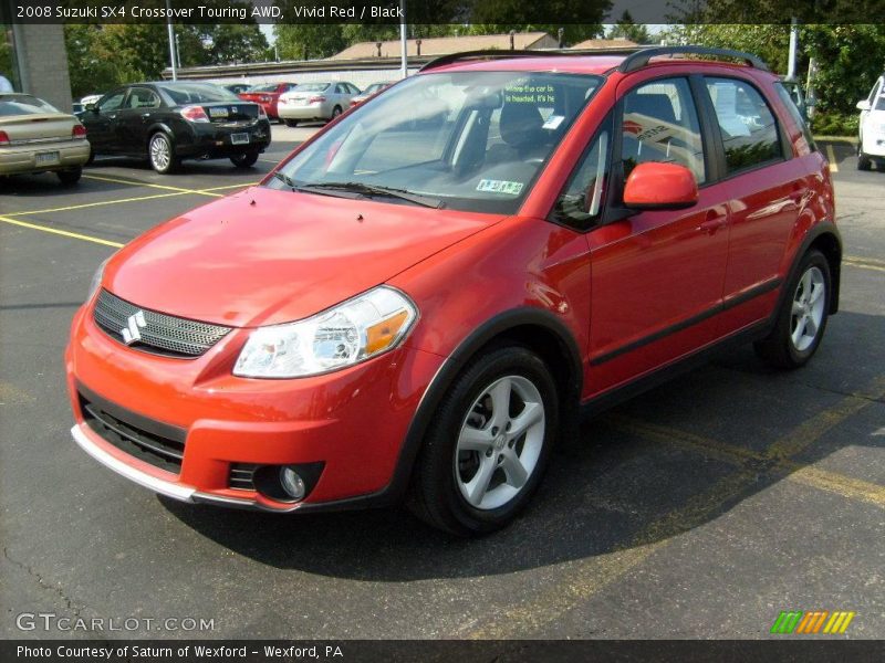 Vivid Red / Black 2008 Suzuki SX4 Crossover Touring AWD