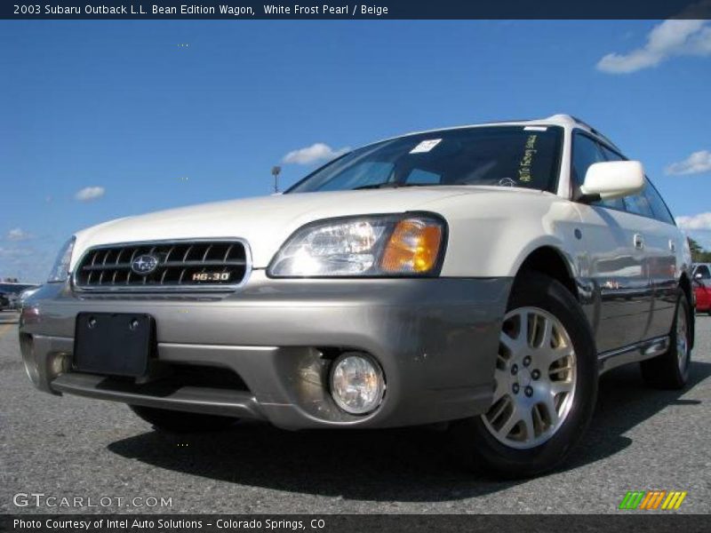 White Frost Pearl / Beige 2003 Subaru Outback L.L. Bean Edition Wagon