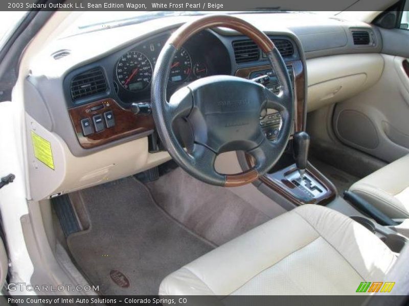 White Frost Pearl / Beige 2003 Subaru Outback L.L. Bean Edition Wagon