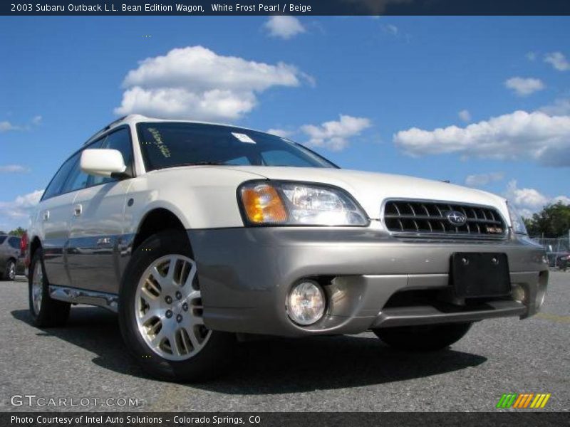 White Frost Pearl / Beige 2003 Subaru Outback L.L. Bean Edition Wagon