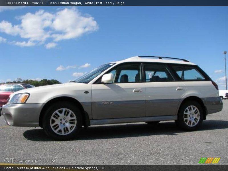 White Frost Pearl / Beige 2003 Subaru Outback L.L. Bean Edition Wagon