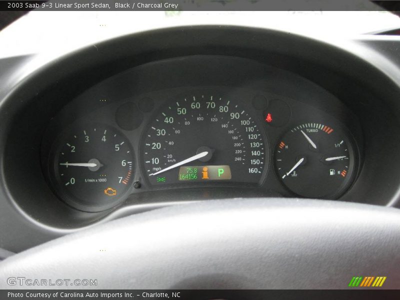 Black / Charcoal Grey 2003 Saab 9-3 Linear Sport Sedan