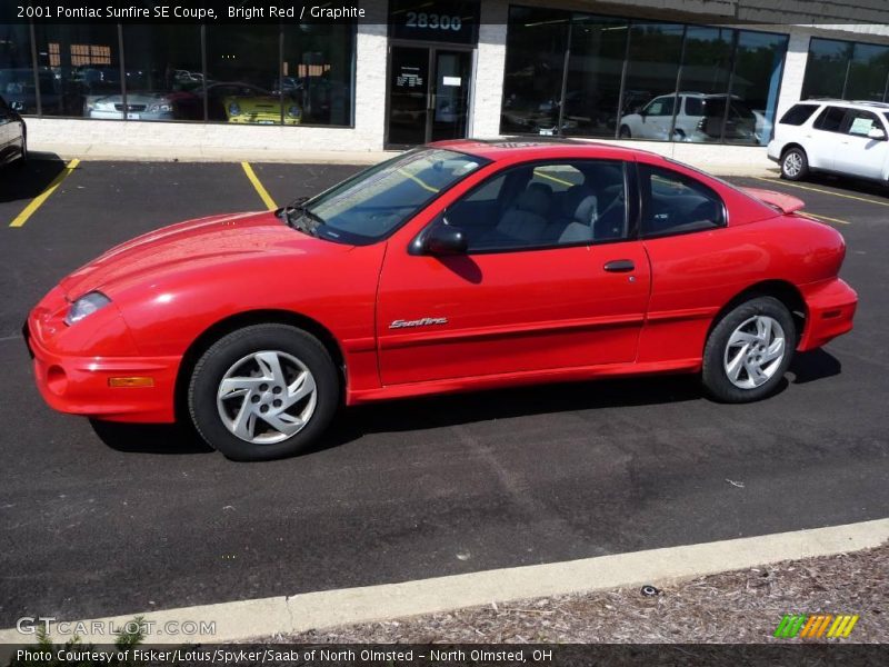 Bright Red / Graphite 2001 Pontiac Sunfire SE Coupe