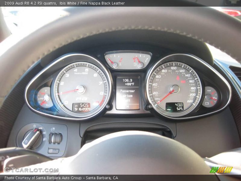 Ibis White / Fine Nappa Black Leather 2009 Audi R8 4.2 FSI quattro