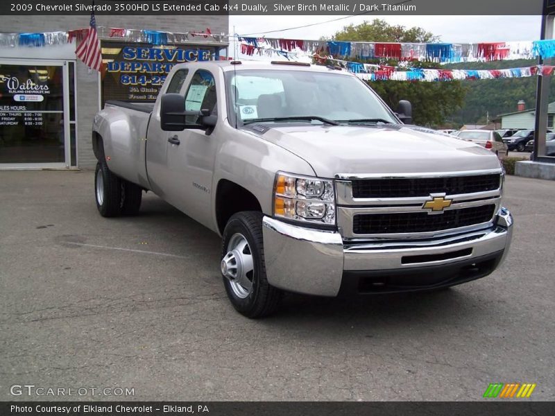 Silver Birch Metallic / Dark Titanium 2009 Chevrolet Silverado 3500HD LS Extended Cab 4x4 Dually
