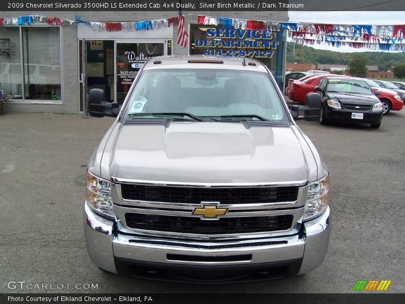 Silver Birch Metallic / Dark Titanium 2009 Chevrolet Silverado 3500HD LS Extended Cab 4x4 Dually
