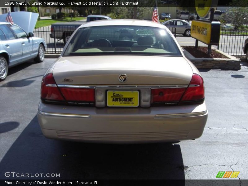 Harvest Gold Metallic / Light Parchment 1998 Mercury Grand Marquis GS
