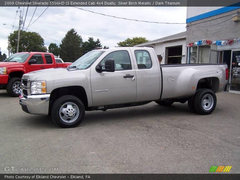 Silver Birch Metallic / Dark Titanium 2009 Chevrolet Silverado 3500HD LS Extended Cab 4x4 Dually