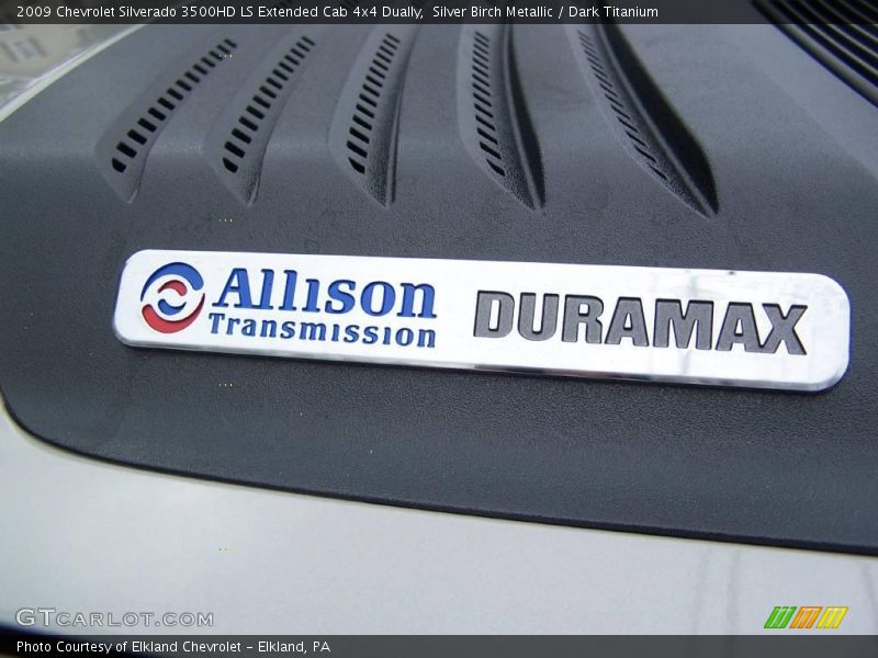 Silver Birch Metallic / Dark Titanium 2009 Chevrolet Silverado 3500HD LS Extended Cab 4x4 Dually