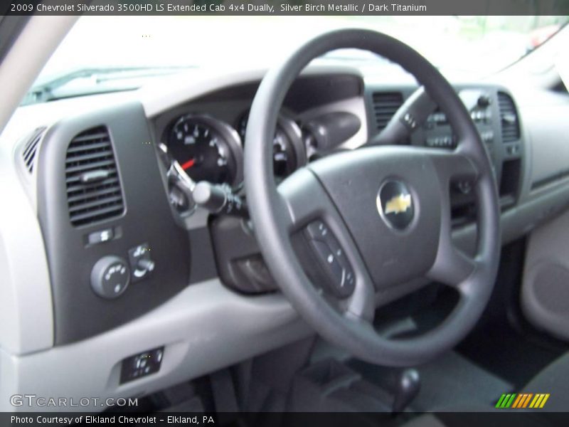 Silver Birch Metallic / Dark Titanium 2009 Chevrolet Silverado 3500HD LS Extended Cab 4x4 Dually