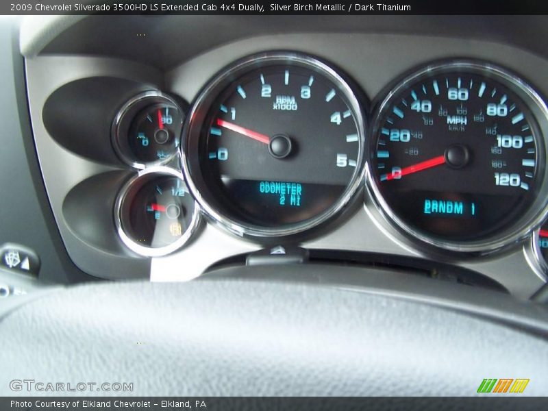 Silver Birch Metallic / Dark Titanium 2009 Chevrolet Silverado 3500HD LS Extended Cab 4x4 Dually