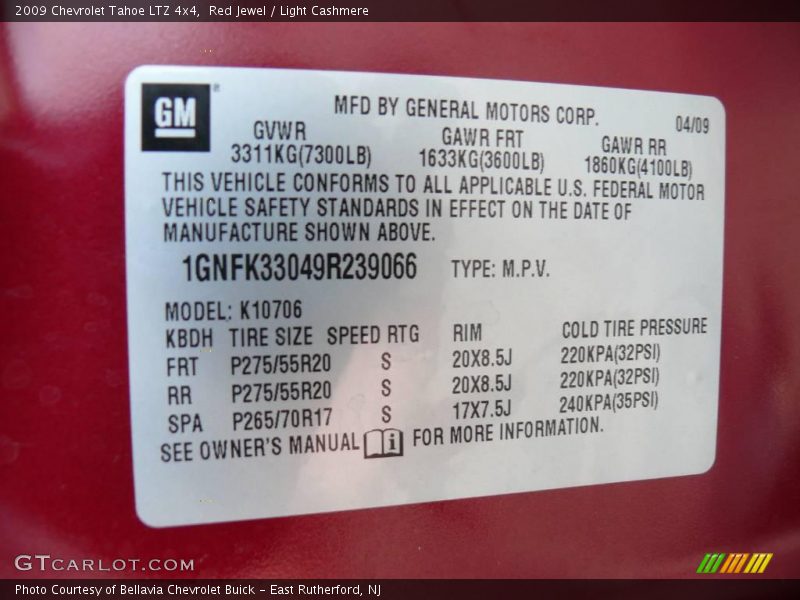 Red Jewel / Light Cashmere 2009 Chevrolet Tahoe LTZ 4x4