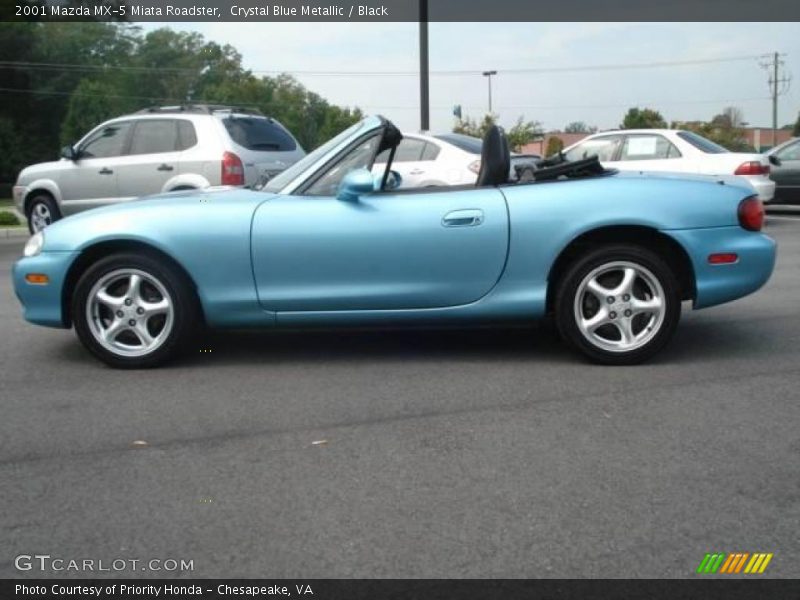 Crystal Blue Metallic / Black 2001 Mazda MX-5 Miata Roadster