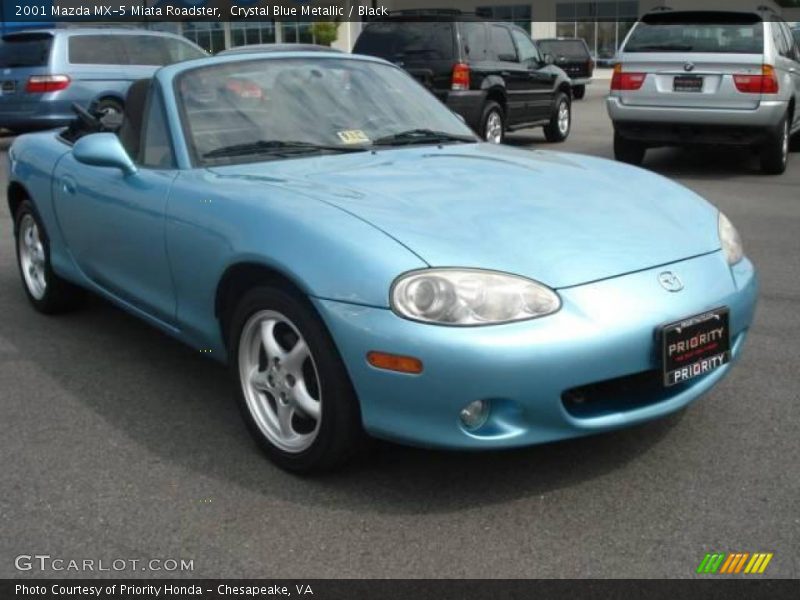 Crystal Blue Metallic / Black 2001 Mazda MX-5 Miata Roadster