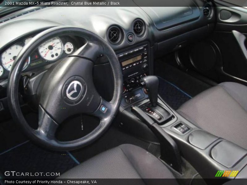Crystal Blue Metallic / Black 2001 Mazda MX-5 Miata Roadster