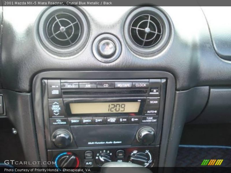 Crystal Blue Metallic / Black 2001 Mazda MX-5 Miata Roadster