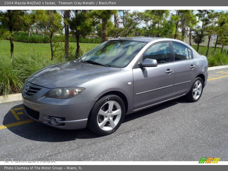 Titanium Gray Metallic / Black/Red 2004 Mazda MAZDA3 s Sedan